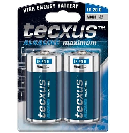 Tecxus Alkaline Maximum D/LR20 Batteries - 2 pcs