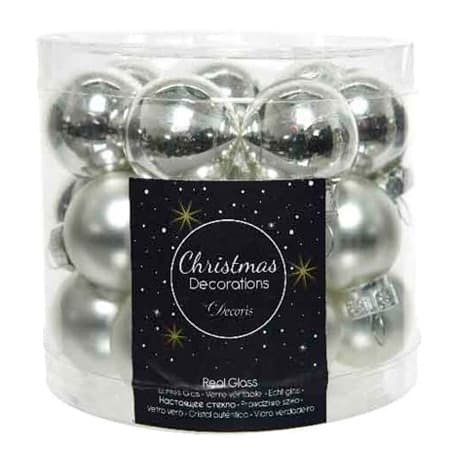 Decoris Season Silver Mini Christmas bauble set - 24 pcs