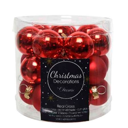 Decoris Season Red Mini Christmas bauble set - 24 pcs