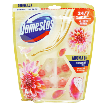 Domestos Dhalia & Dragon Fruit Toilet Rim Block – 4-Pack