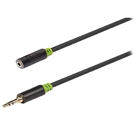 König Stereo Audio Extension Cable Black - 1 metre