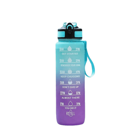 Blauwe en paarse drinkfles - 1L