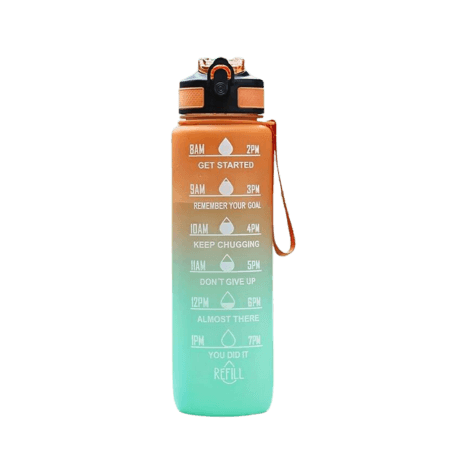 Oranje & groene drinkfles - 1L