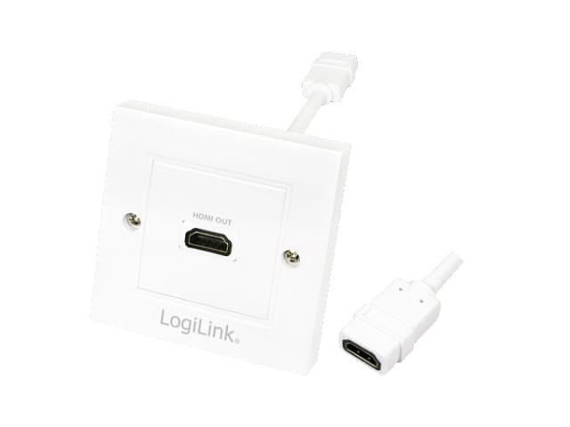 Logilink HDMI Adapter, wall socket, 1-port, white