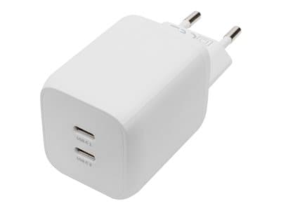 DIGITUS Ladegerät 65W  2 Port 2x USB-C GaN      weiß
