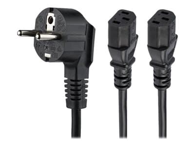 STARTECH 2m Schuko CEE7 to 2x C13 Cord