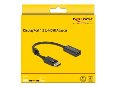 DELOCK Displayport Adapter DP -> HDMI Buchse 4K Passiv schwa