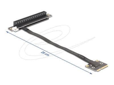 DELOCK Adapter Mini PCIe Stecker zu PCIe 3.0 x16 Slot 90°