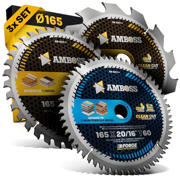 Amboss 3er-Set Ø165 x 20 Kreissägeblatt (Z12,Z36,Z60)
