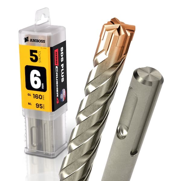 5x Bohrer SDS Plus Schaft - Ø:6 mm - GL: 160 mm