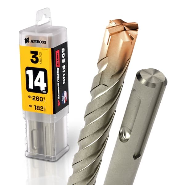 3x Bohrer SDS Plus Schaft - Ø:14 mm - GL: 260 mm