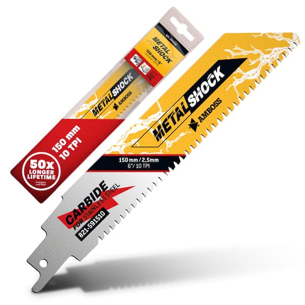 1x Amboss Metal Shock Säbelsägeblatt Länge 150 mm 10 ZpZ