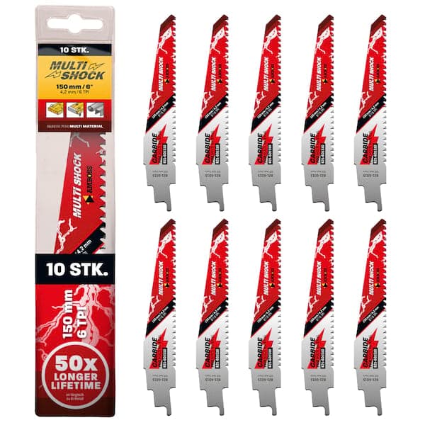 10x Amboss Multi Shock Säbelsägeblatt Länge 150 mm 6 ZpZ