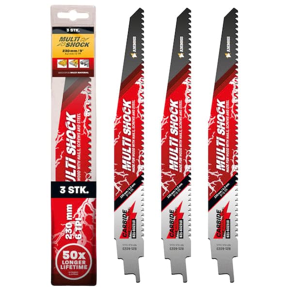 3x Amboss Multi Shock Säbelsägeblatt Länge 230 mm 6 ZpZ
