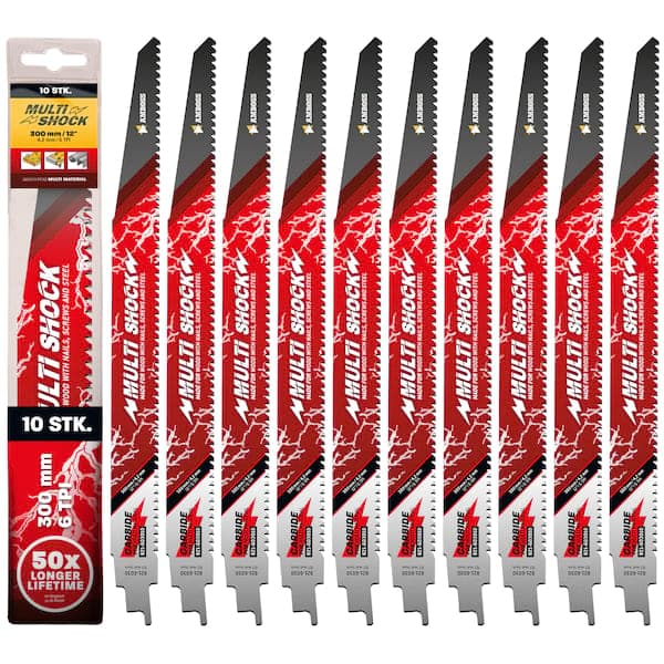 10x Amboss Multi Shock Säbelsägeblatt Länge 300 mm 6 ZpZ
