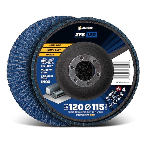 1x Amboss ZFS Fächerschleifscheibe Korn:120 Ø115mm