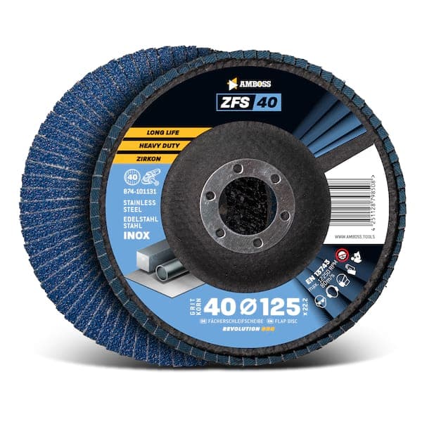 1x Amboss ZFS Fächerschleifscheibe Korn:40 Ø125mm