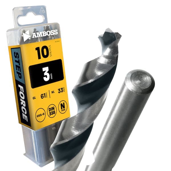 10 x HSS-G STEP Force Metallbohrer DIN 338 - Ø:3 mm