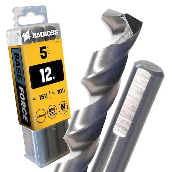 5 x HSS-G BASE Force Metallbohrer DIN 338 - Ø:12 mm