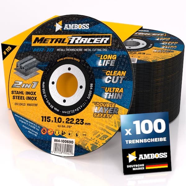 100x Amboss Metal Racer Trennscheibe | Ø115 mm - 1 mm - 22.23 mm |
