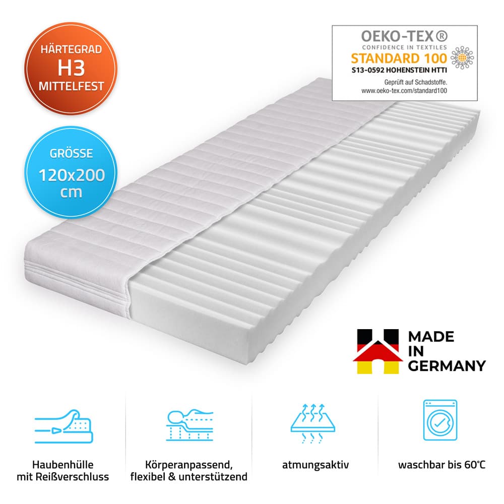 Home Deluxe Colchón ORTHO BASIC - 120 x 200 cm Fabricado en Alemania