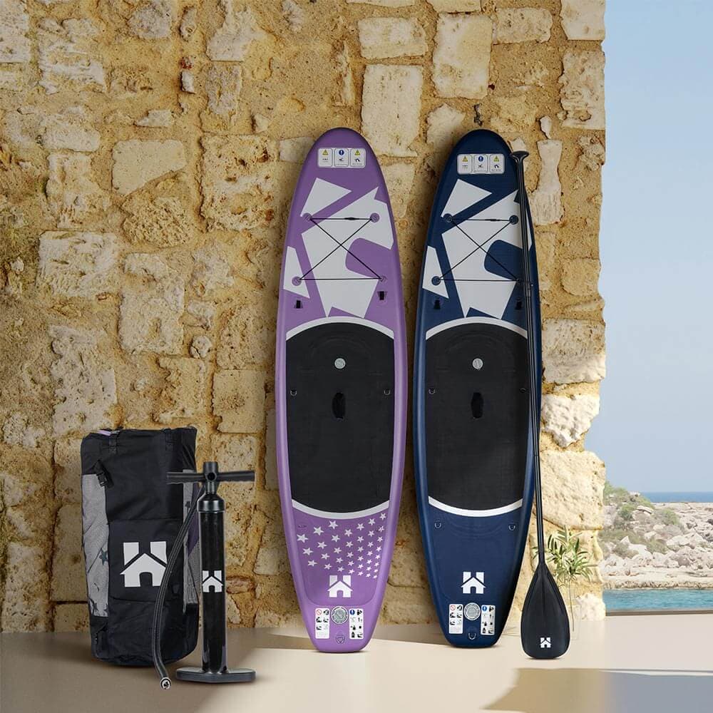 Home Deluxe Tabla de Stand Up Paddle incl. remo, bolsa, bomba y accesorios MOANA L - Morado