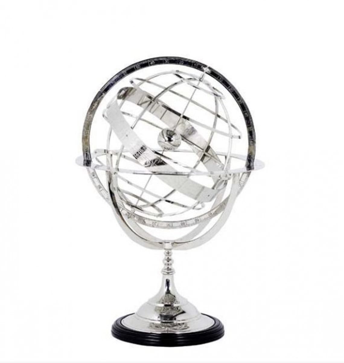 Casa Padrino Luxus Globus Nickel Finish Silber Höhe: 52 cm - Luxus Kollektion - Art Deco
