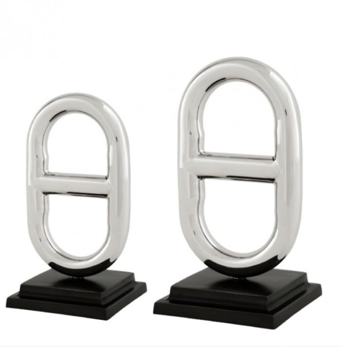 Casa Padrino Luxus Dekoration 2er Set Nickel Finish Buckle aus der Luxus Kollektion von Casa Padrino