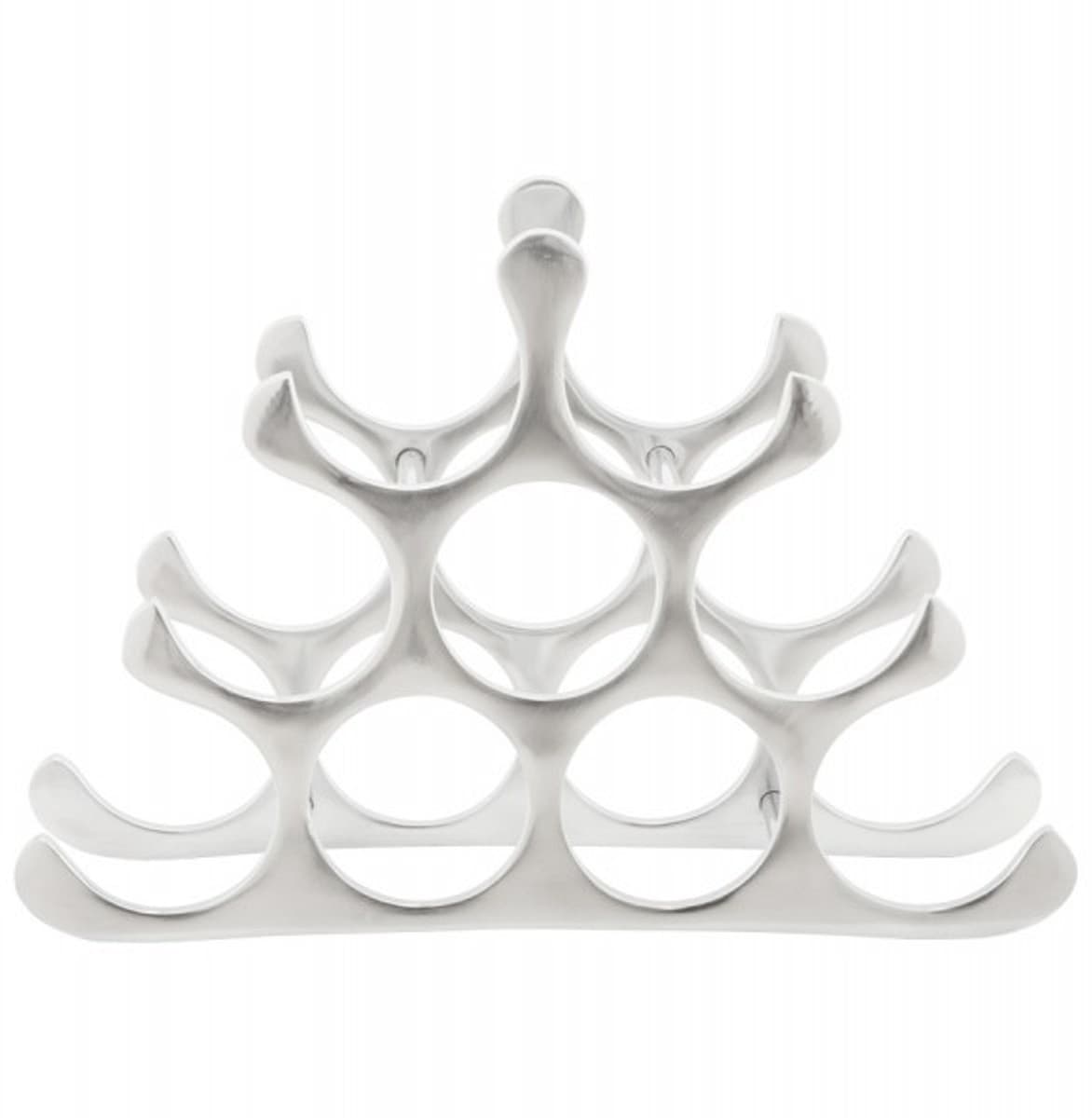 Casa Padrino Designer Weinregal für 9 Flaschen aus poliertem Aluminium Höhe: 30 cm, Breite: 44 cm, Tiefe: 13 cm - Flaschenhalter, Flaschenablage