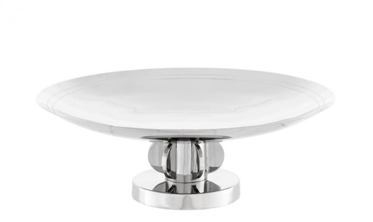 Casa Padrino Luxus Tablett Nickel Finish 35,5 x H. 12,5 cm - Luxus Kollektion