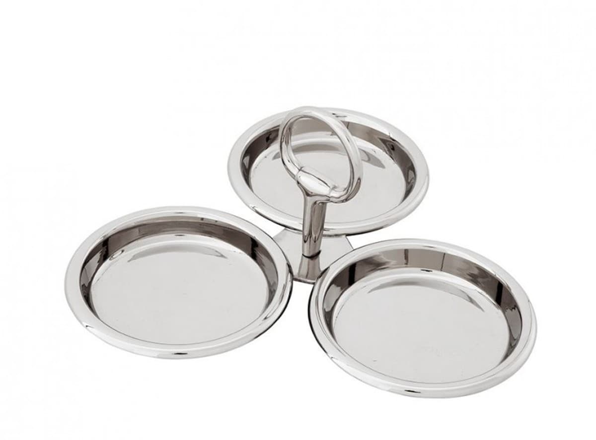 Casa Padrino Luxus Dreifachschale Nickel Finish - Luxus Hotel Kollektion