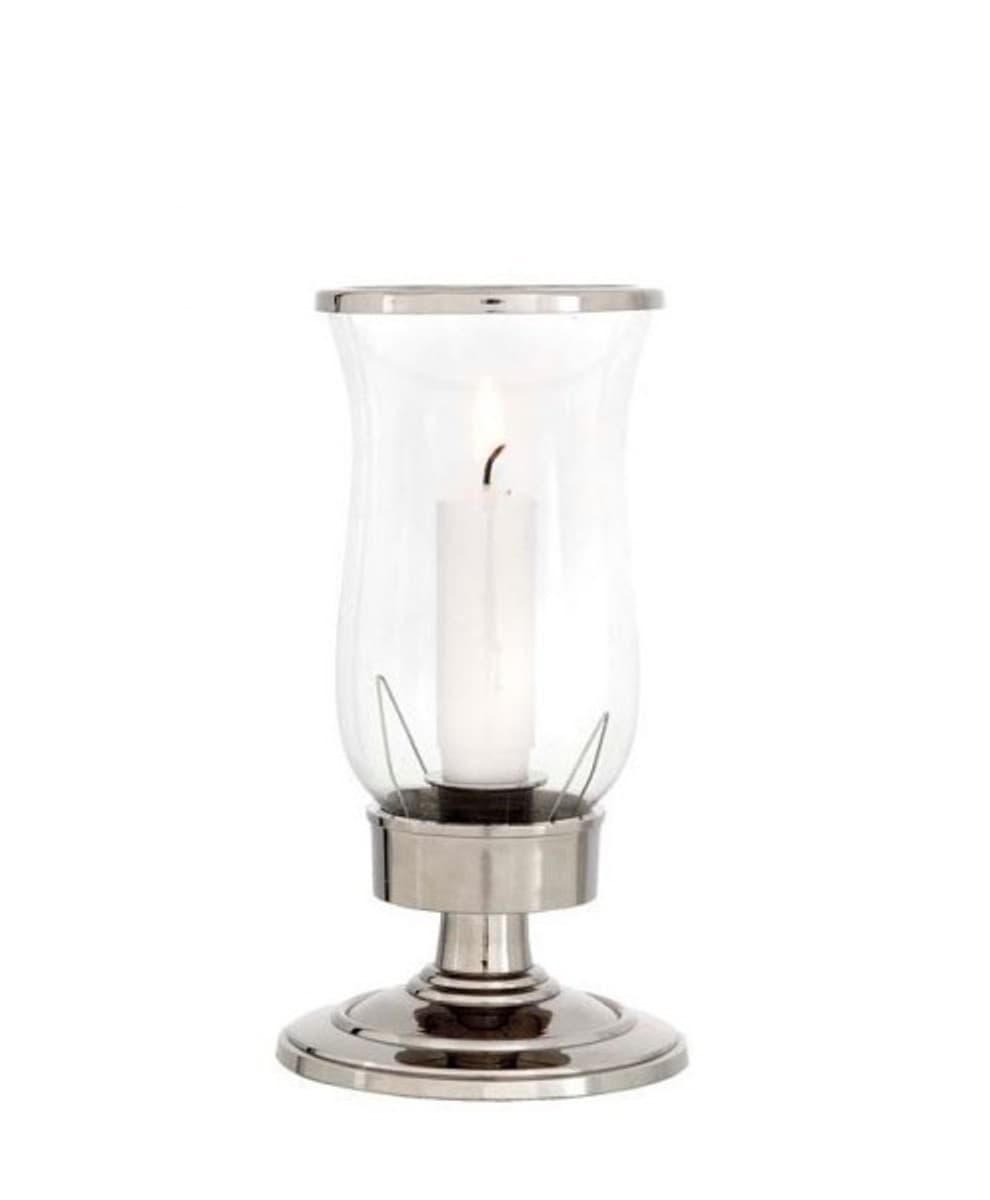 Casa Padrino Designer Aluminium Kerzenleuchter Durchmesser 10 x H. 20 cm - Nickel Finish