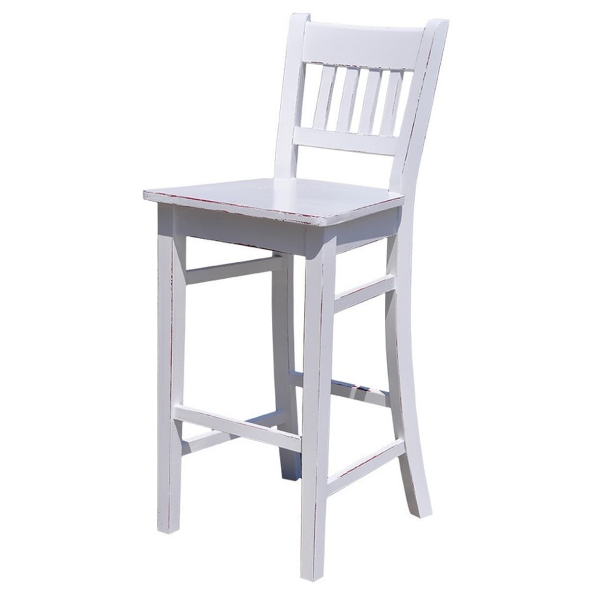 Casa Padrino Bar Stuhl Massivholz - Shabby Chic Landhaus Stil Barhocker