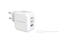 Conceptronic 3-Port 67W GaN USB-PD-Ladegerät mit USB-C-Ladekabel, USB-C x 2, USB-A x 1, QC 3.0, PPS