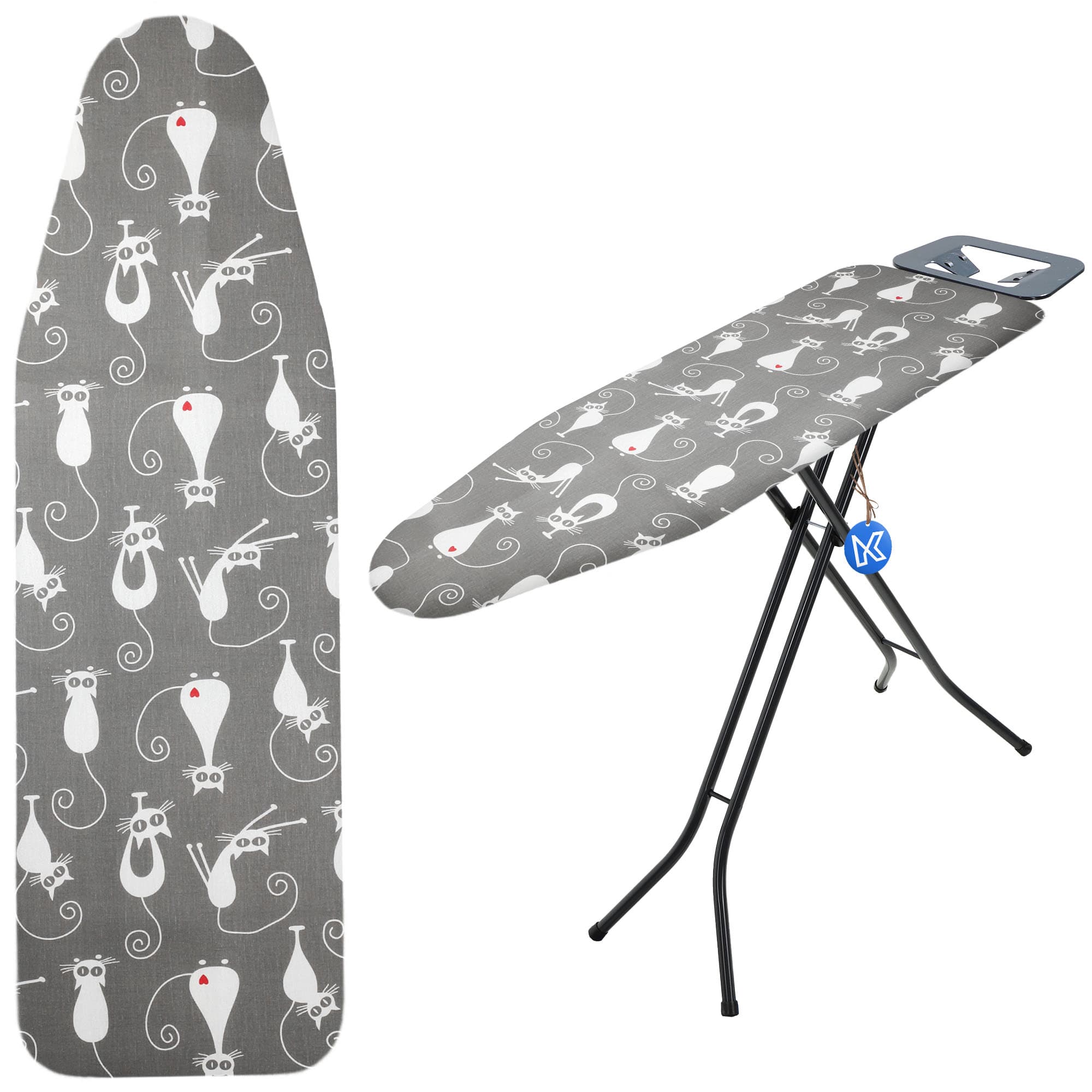 Pokrowiec na deskę do prasowania 130x45cm naciągany Viseu koty