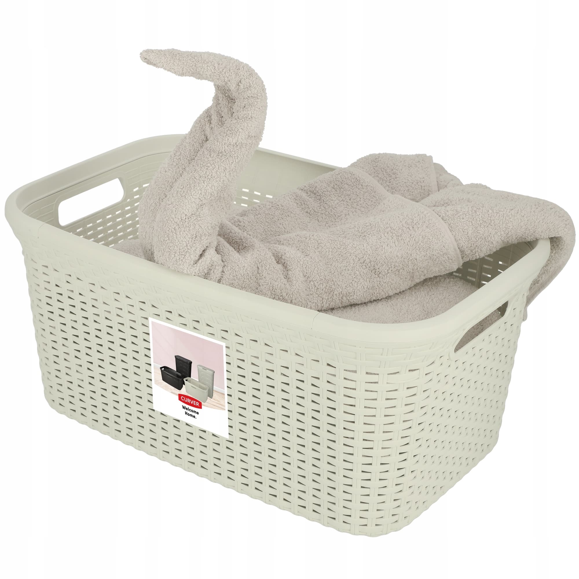 Pojemnik na bieliznę Curver Natural Style 45L kremowy