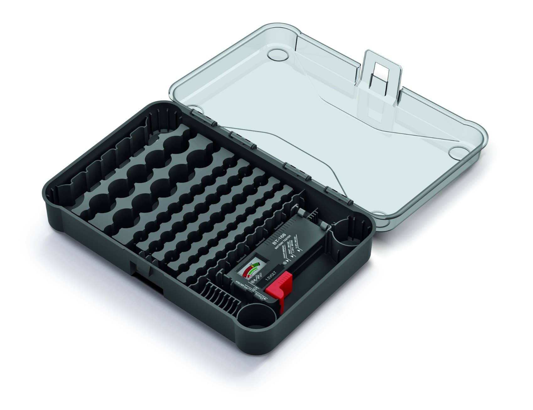 KISTENBERG Organizer na baterie z testerem Battery Box - KBBT - czarny