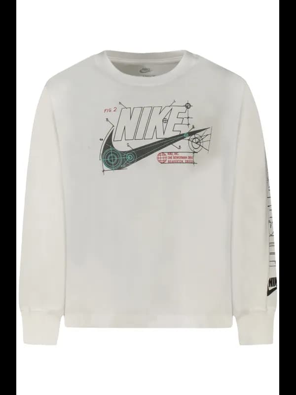 Nike Kinder Langarmshirt Weiß, Größe 6A