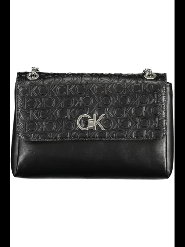 Calvin Klein Lederhandtasche mit CK Logo und Kettenriemen, Größe UNI