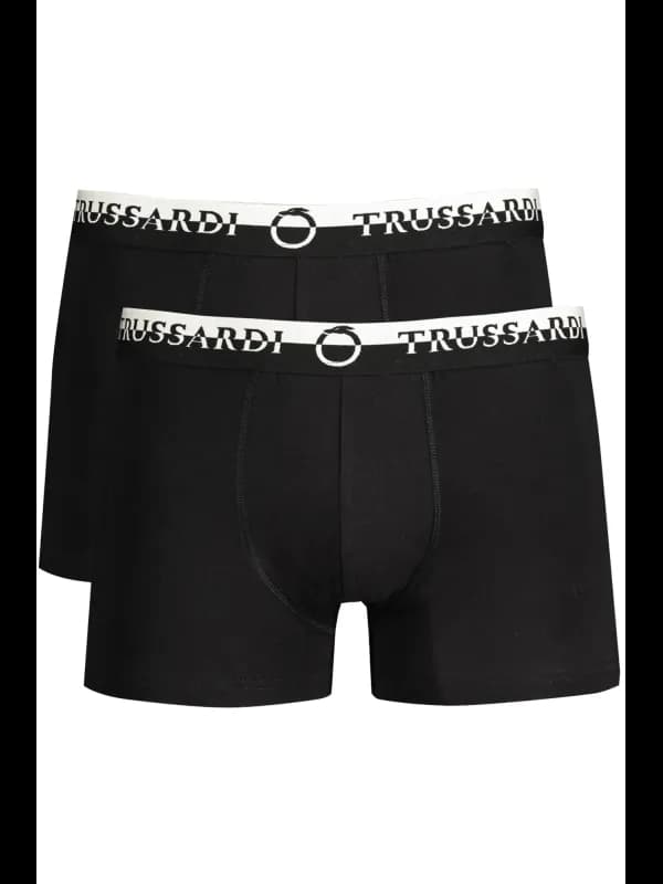 Trussardi Boxershorts Doppelpack Elastisch Schwarz mit Logo, Größe 2XL