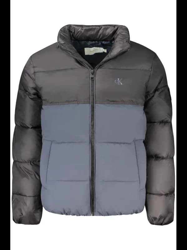 Calvin Klein Recycelte Langarmjacke mit Taschen und Kontrast, Größe M