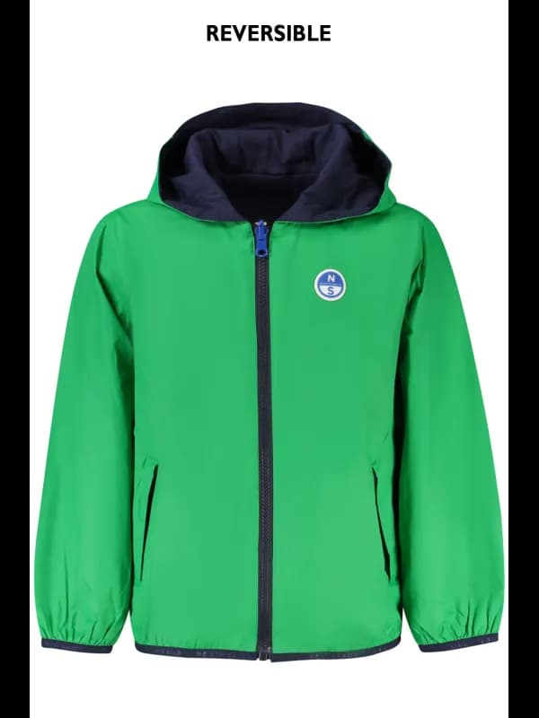 North Sails Jungen Wendejacke mit Kapuze Grün Blau, Größe 8A