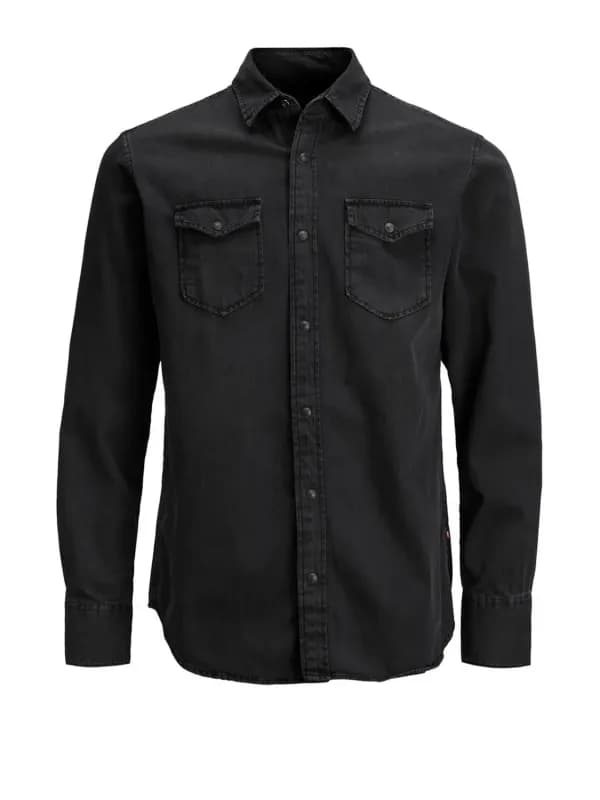 Jack & Jones Jack Jones Eleganz Langarmhemd Schwarz, Größe XXL