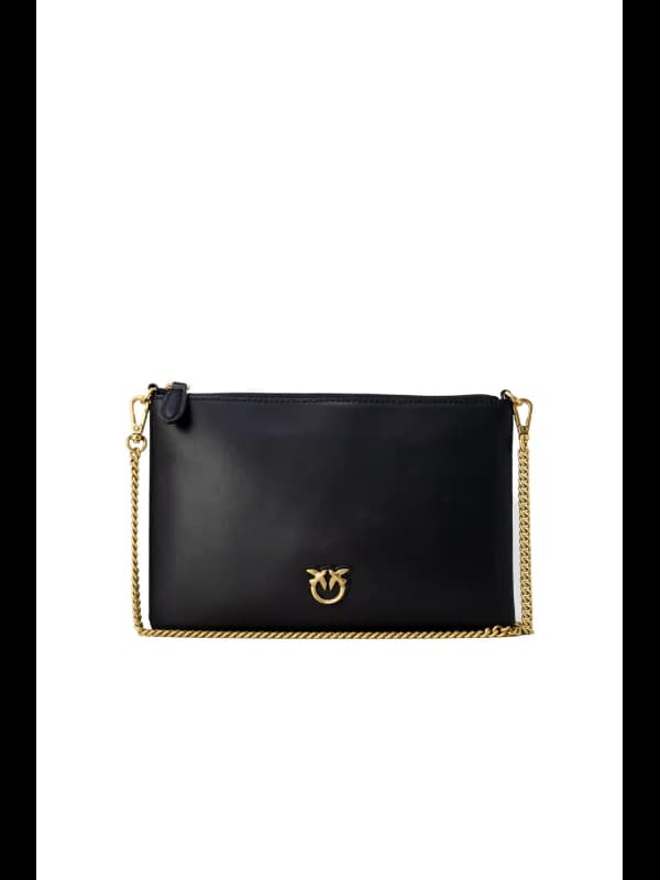 Pinko Elegance Ledertasche Schwarz 18x26x3 cm, Größe UNICA