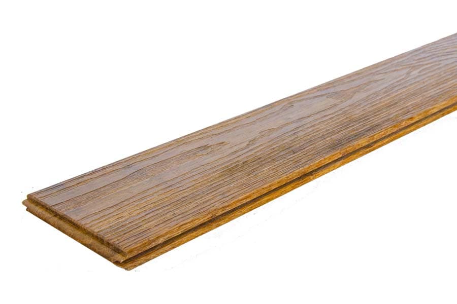 Lames de terrasse en bambou, bois vintage veiné, vieilli, huilé, à poser d'un côté avec veines de bois sur la face visible, 18 mm (épaisseur) x 139 mm (largeur) x 1850 (longueur) mm