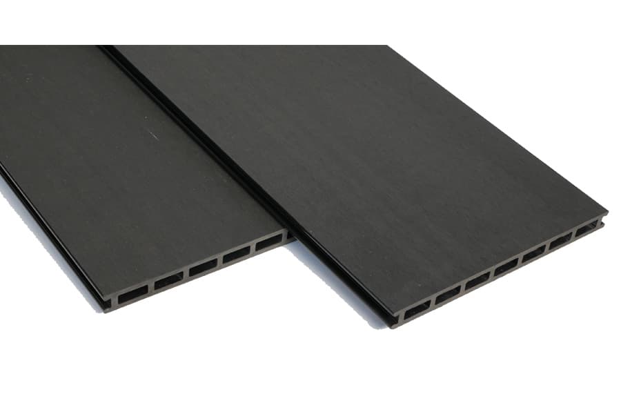 Lame creuse WPC, lame de balcon, 20 (épaisseur) x 250 mm (largeur), système stable à 7 chambres, brossé des deux côtés / rainuré d'un côté, anthracite, en longueur de 1,80 m (prix par m² - env. 30 €)
