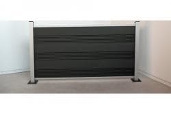 Kit complet clôture WPC / brise-vue / clôture à emboîter, anthracite / argent anodisé 950 mm (hauteur) x 20 mm (épaisseur) x 1800 (largeur) mm, hauteur de la clôture y compris le départ et le profil de finition (série WoodoTexel sans poteaux)