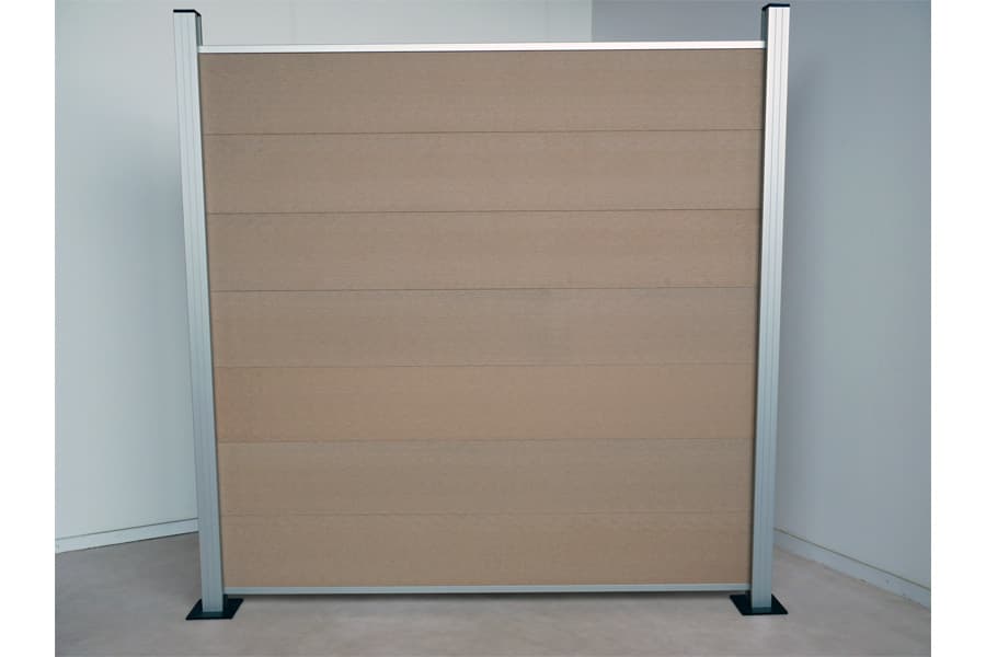 Kit complet clôture / brise-vue / système de clôture à emboîter Resysta 1800 mm (hauteur) x 20 mm (épaisseur) x 1800 mm (largeur) y compris profil de départ et de fin (série WoodoTexel sans poteaux)