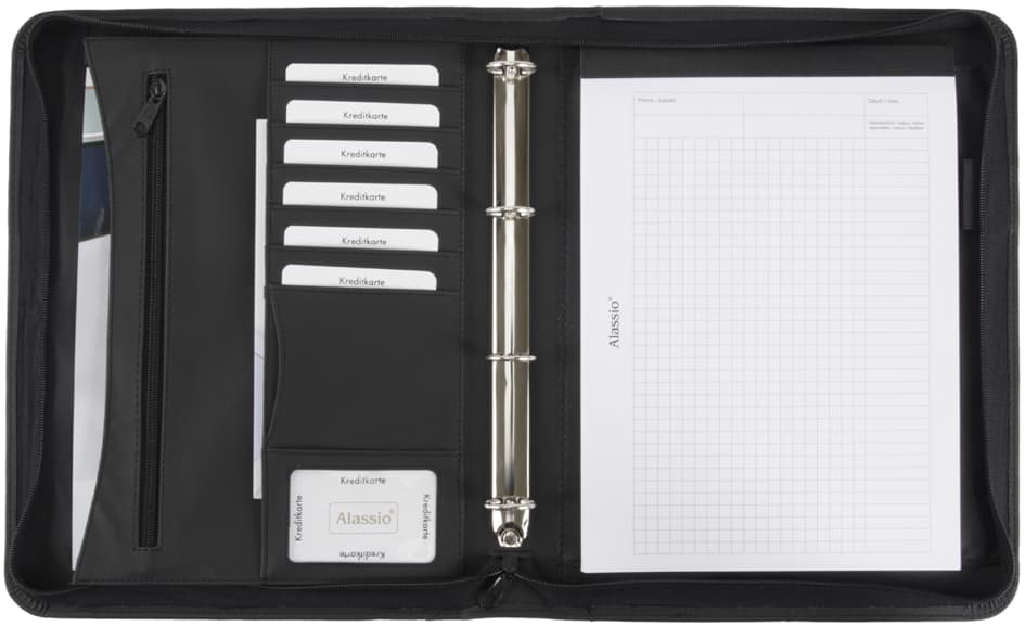 Alassio Ringbuchmappe , Office Set, , schwarz, inkl. Büroset