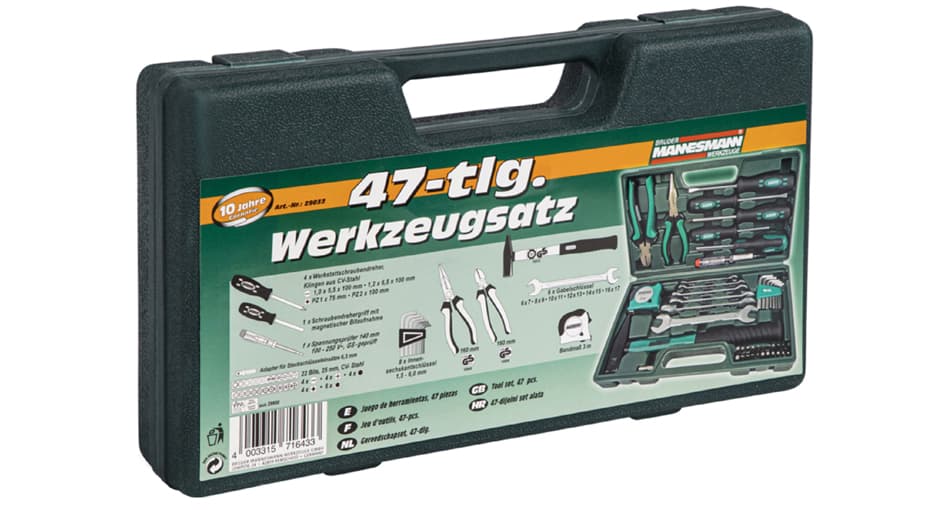 BRÜDER MANNESMANN Werkzeug-Satz, 47-teilig, im Koffer